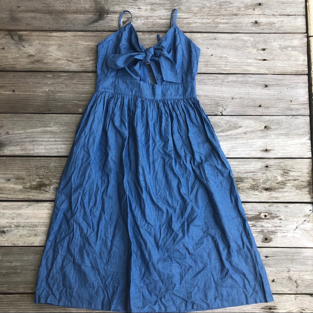 Listicle Bow Denim Dress